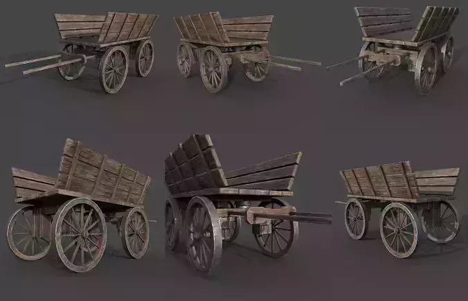 MEDIEVAL WOODEN CART 