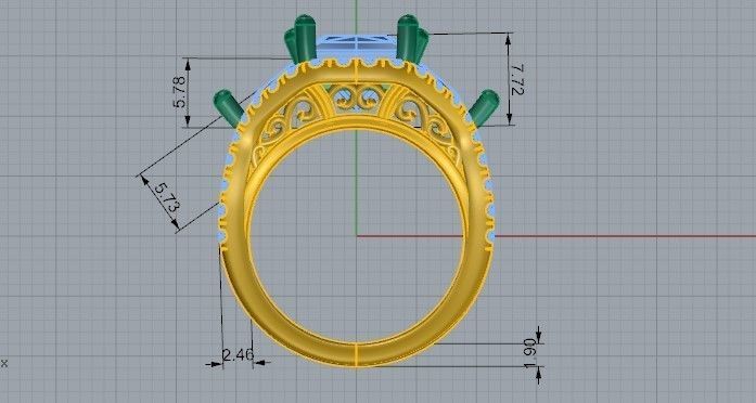 Oval Halo Diamond ring 2198 3D print model 3D print model_6