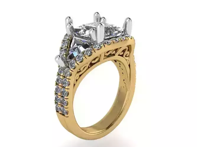 Oval Halo Diamond ring 2198 3D print model