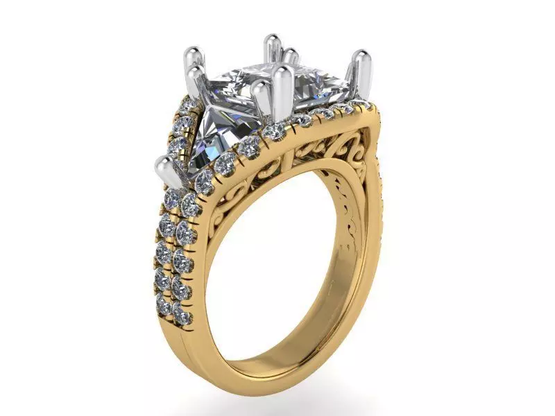 Oval Halo Diamond ring 2198 3D print model 3D print model_0