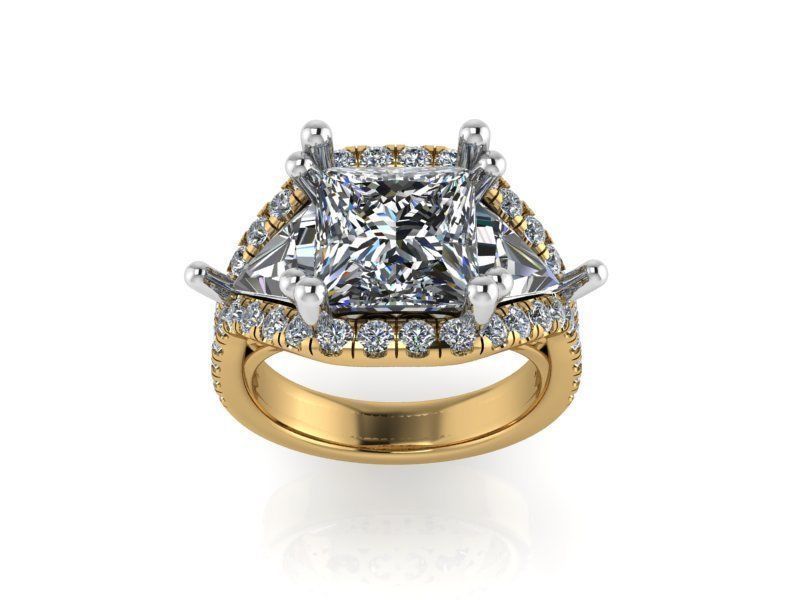 Oval Halo Diamond ring 2198 3D print model 3D print model_1