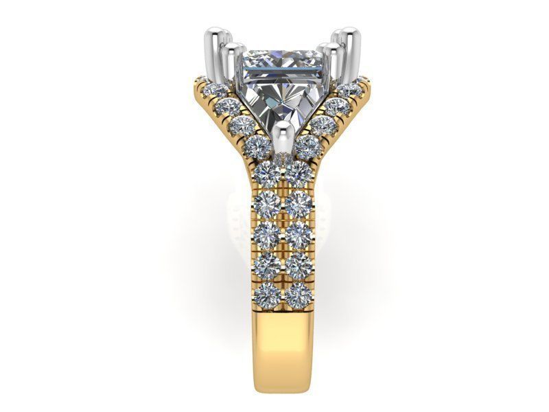 Oval Halo Diamond ring 2198 3D print model 3D print model_3