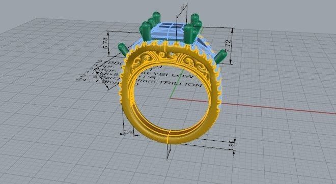 Oval Halo Diamond ring 2198 3D print model 3D print model_5