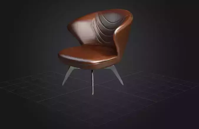 Highly detailed and textured modern designer chair 