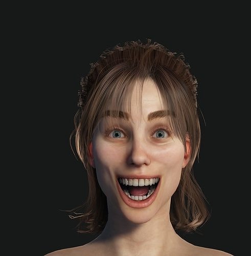 Realistic Female woman in video game 3D model