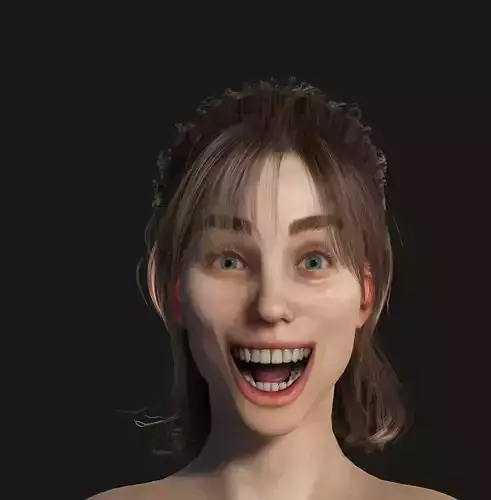 Realistic Female woman in video game