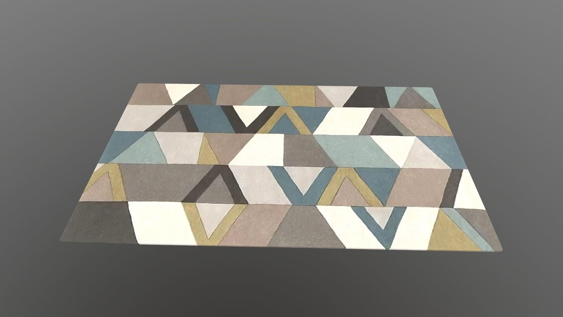 Mat 3d Model rug with triangles 3D model_2