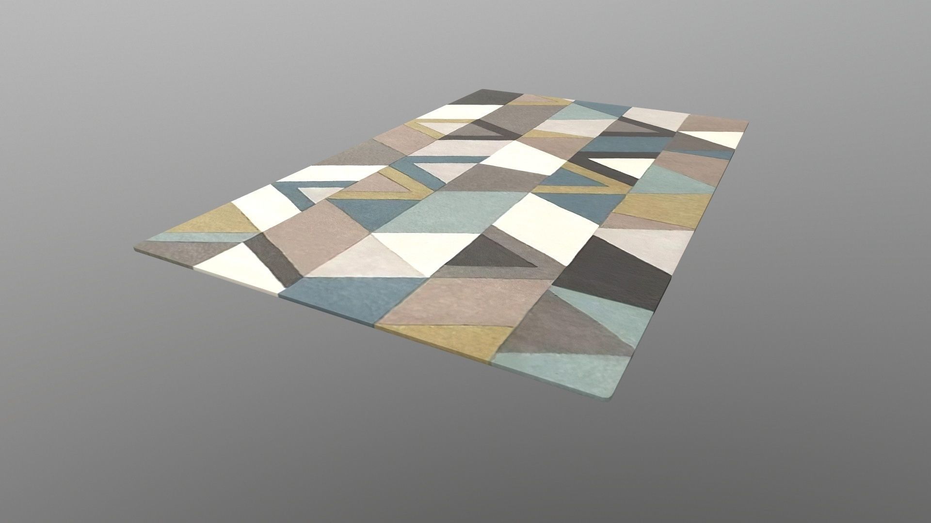 Mat 3d Model rug with triangles 3D model_4