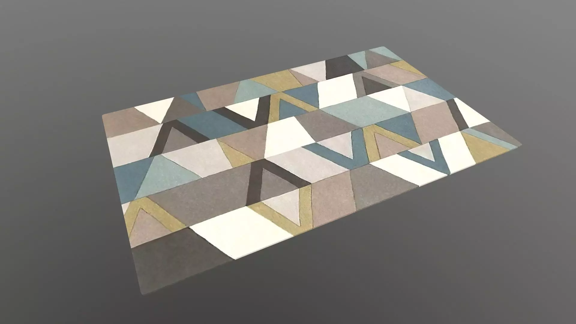 Mat 3d Model rug with triangles 3D model_0
