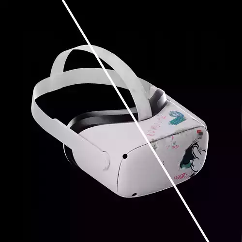 Oculus Quest 2 Headset VR 3D model Custom textures Low-poly 3D model