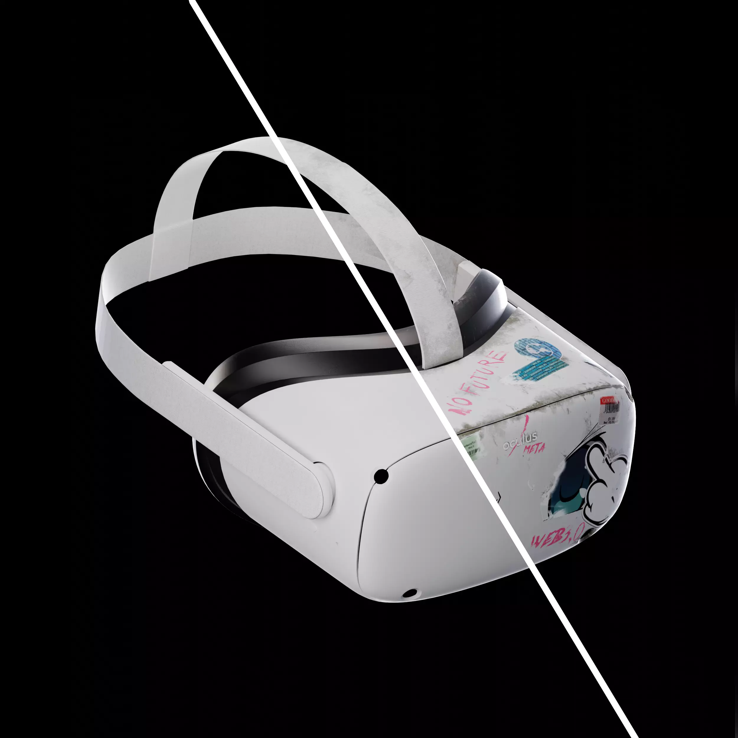 Free Oculus Quest 2 Headset VR 3D model Custom textures Free low-poly 3D model