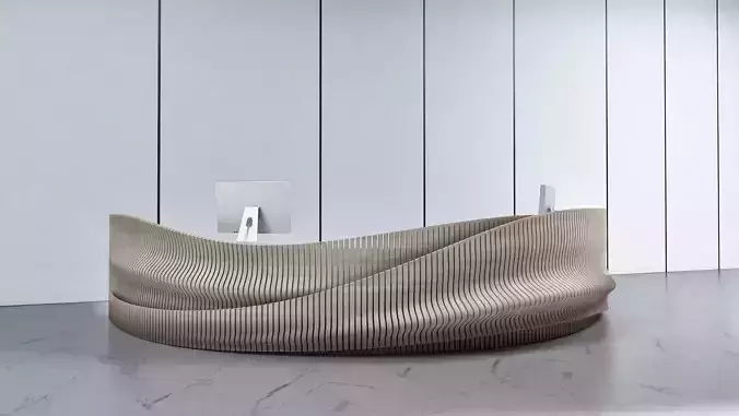 Parametric Counter Desk 02 3D model