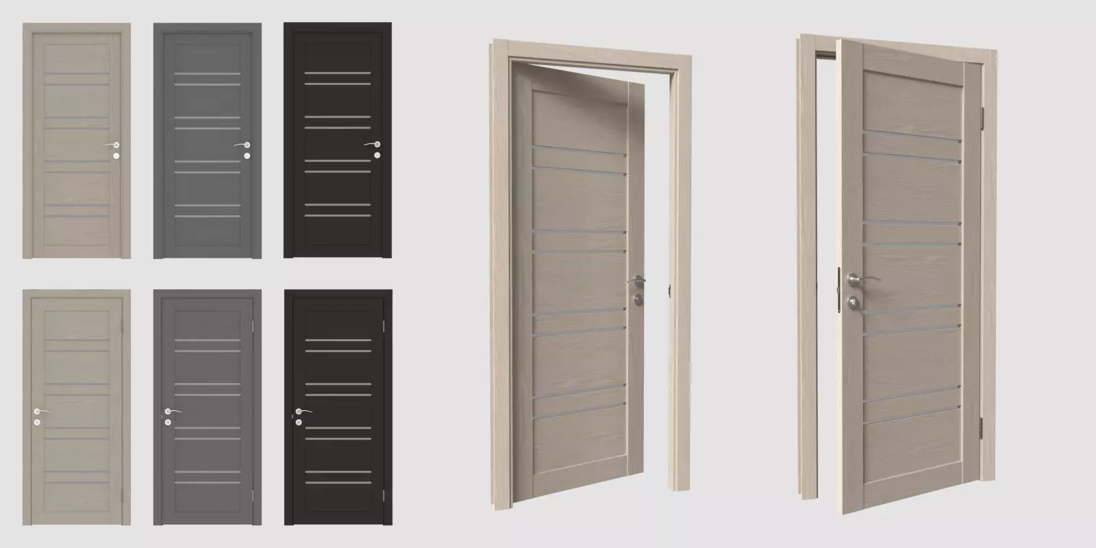 ArchViz Interior Door including hardware - Style Vision 8 3D model_0