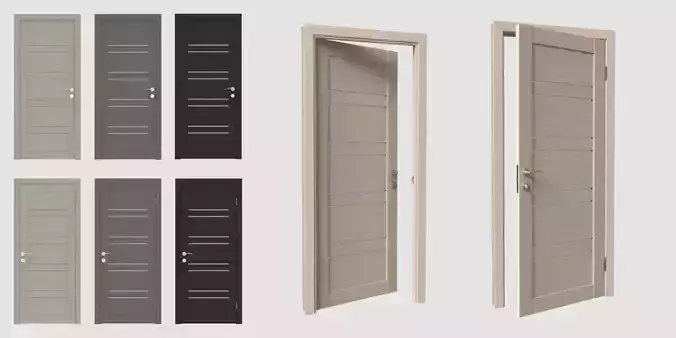 ArchViz Interior Door including hardware - Style Vision 8