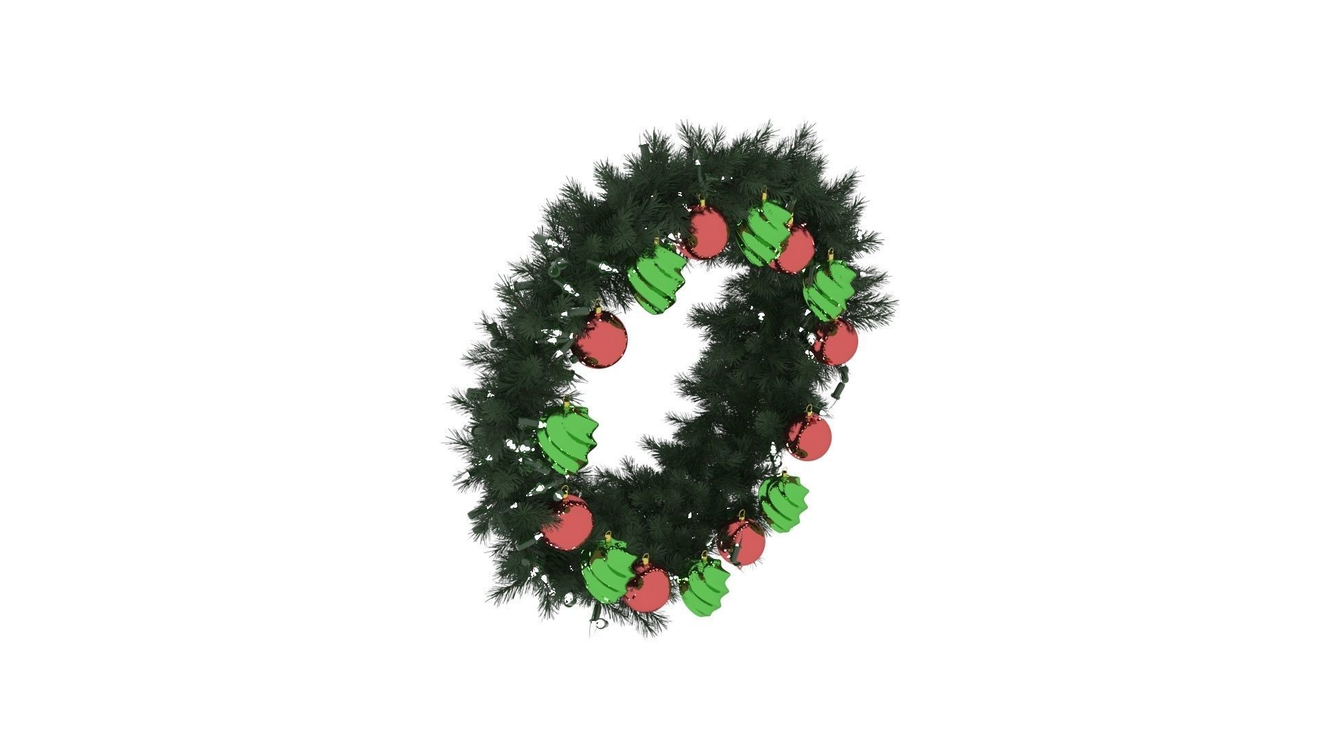 Fir Wreath 3D model_15
