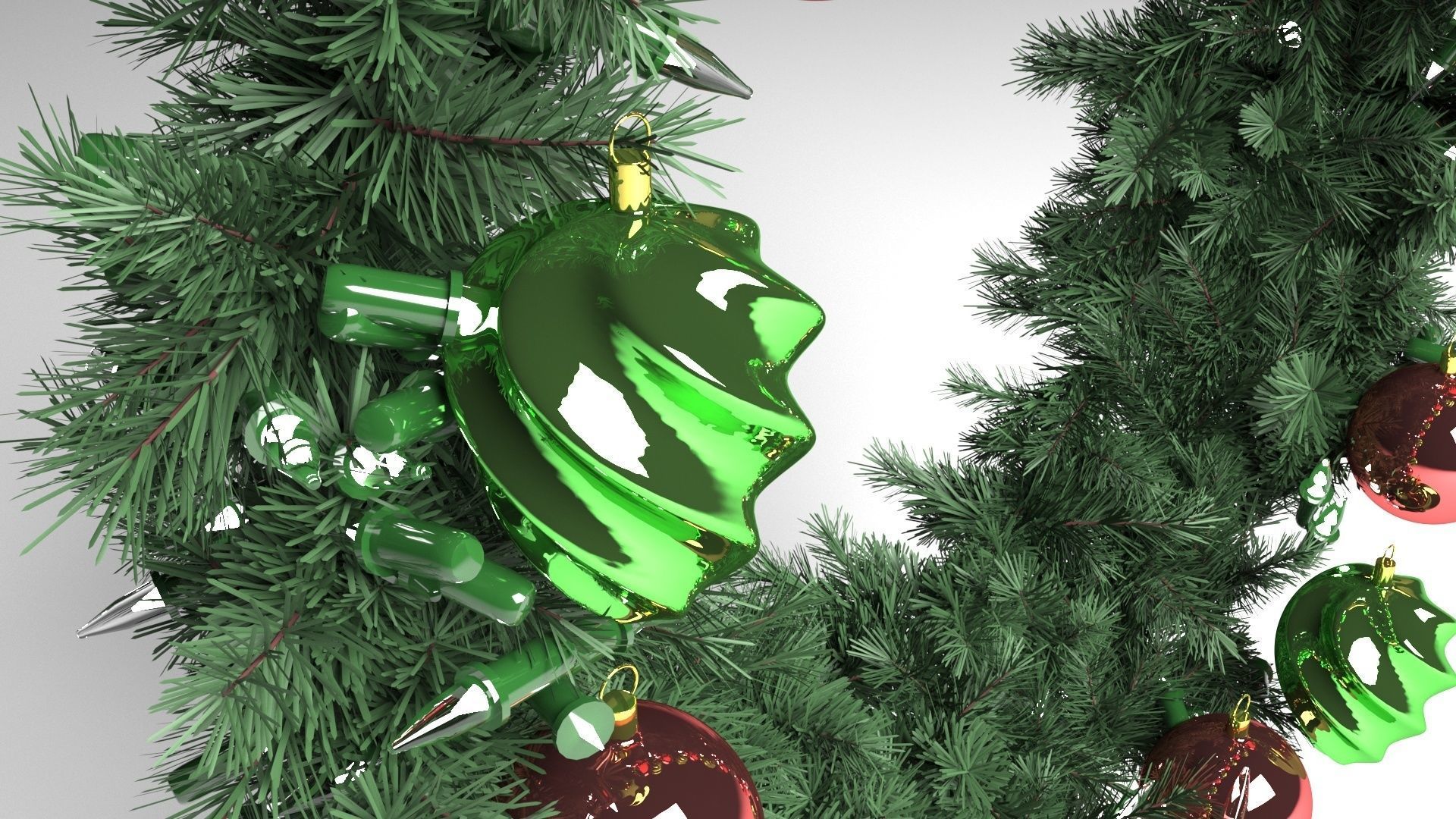 Fir Wreath 3D model_4