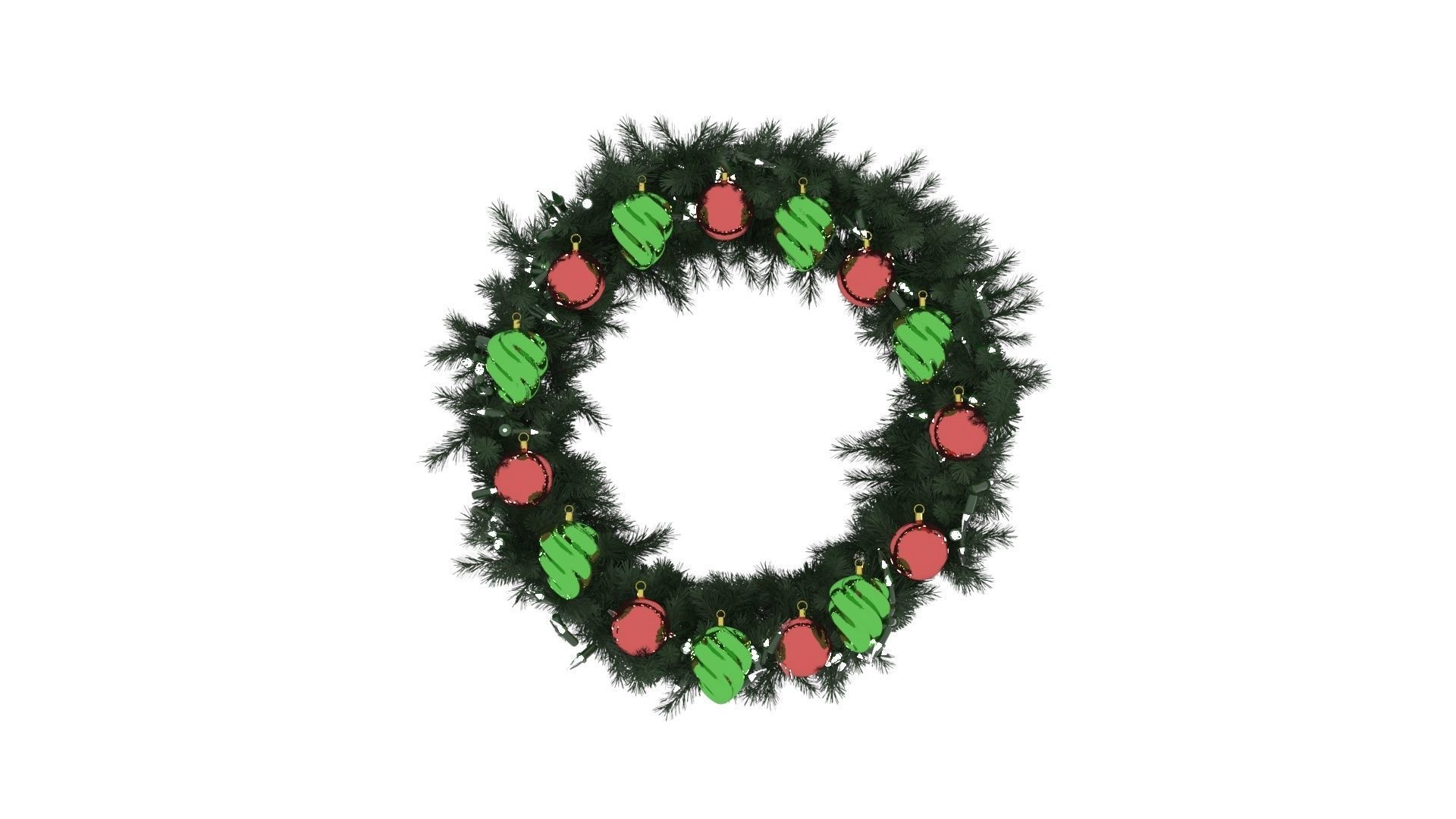Fir Wreath 3D model_23