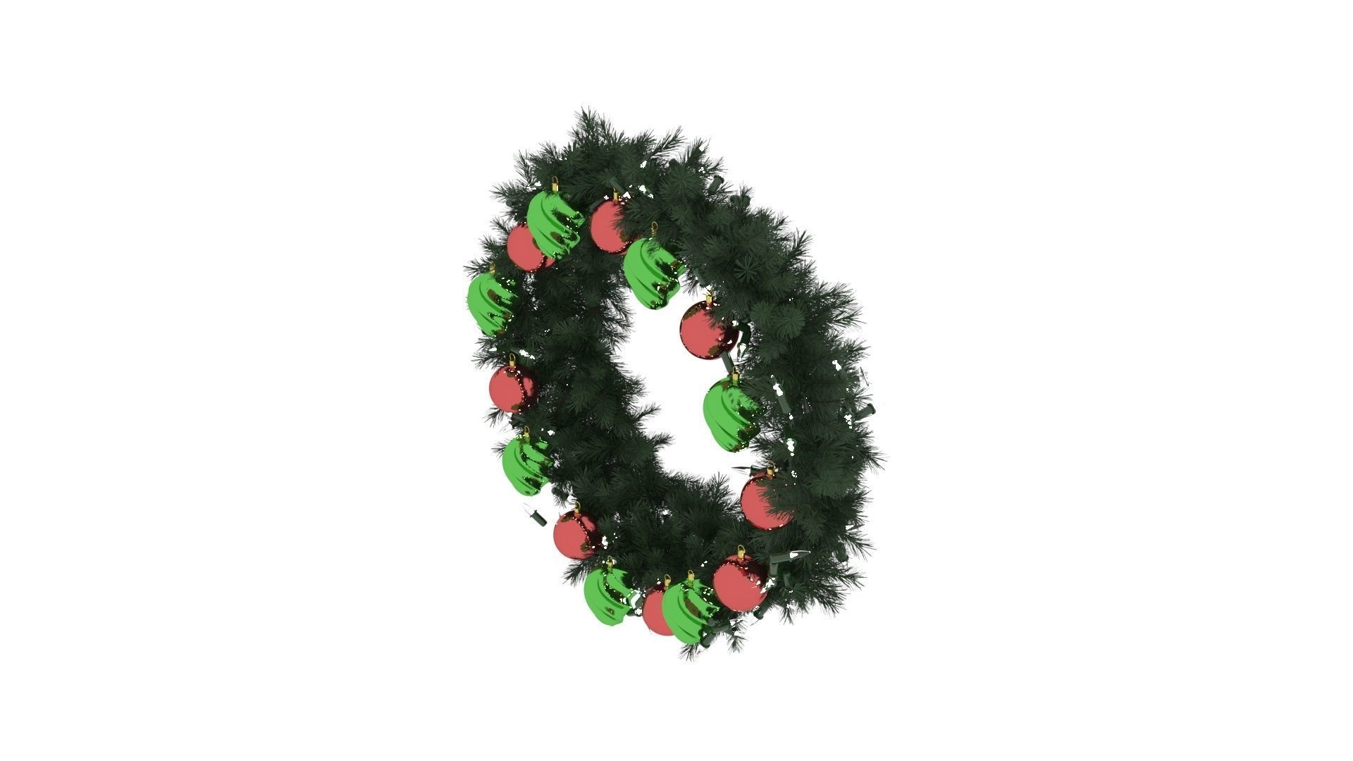 Fir Wreath 3D model_16