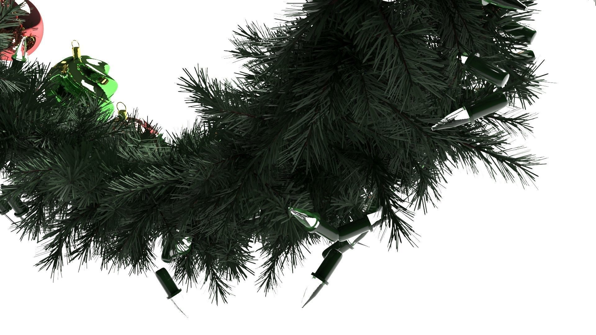 Fir Wreath 3D model_10
