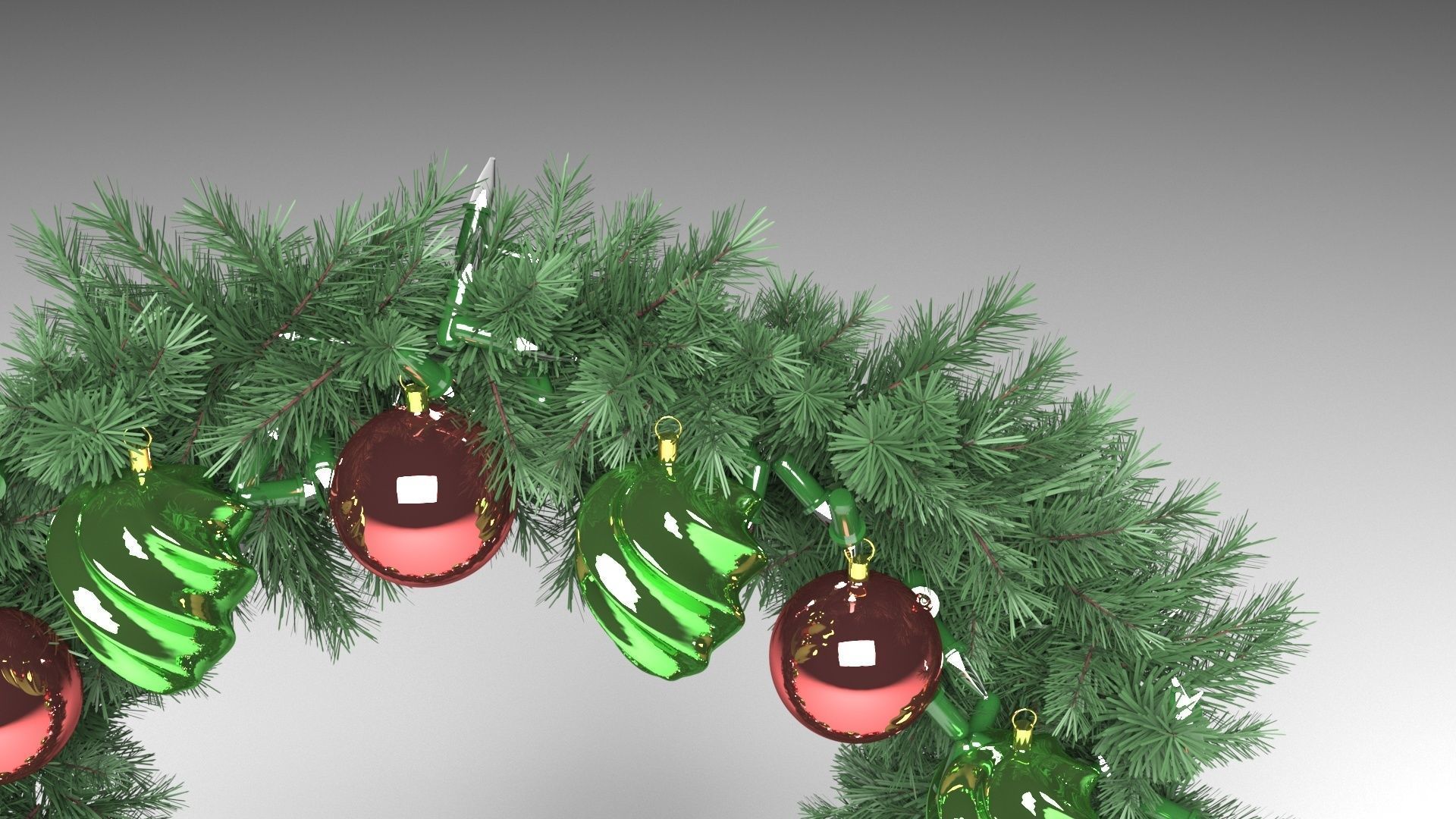 Fir Wreath 3D model_11