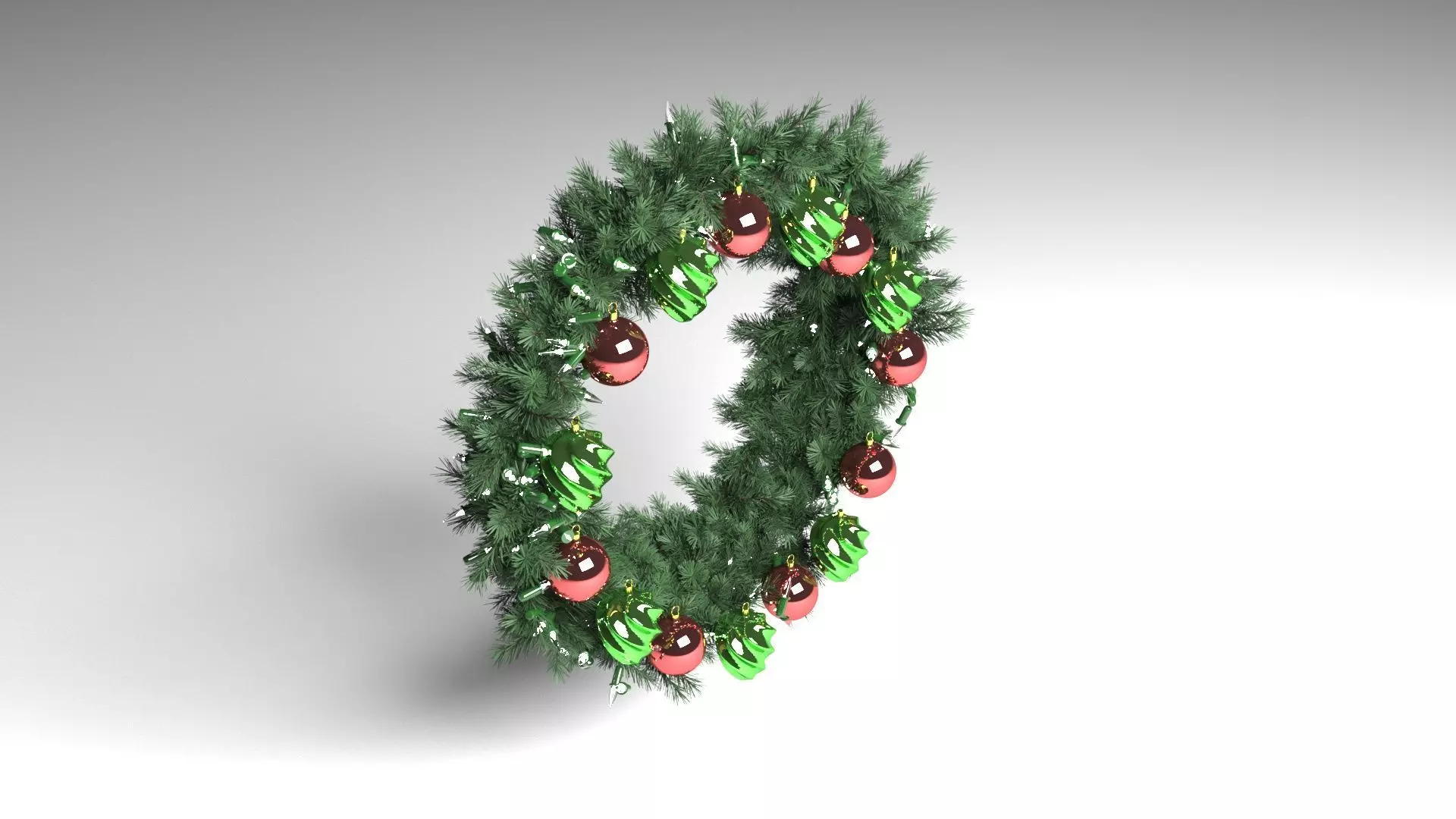 Fir Wreath 3D model_0