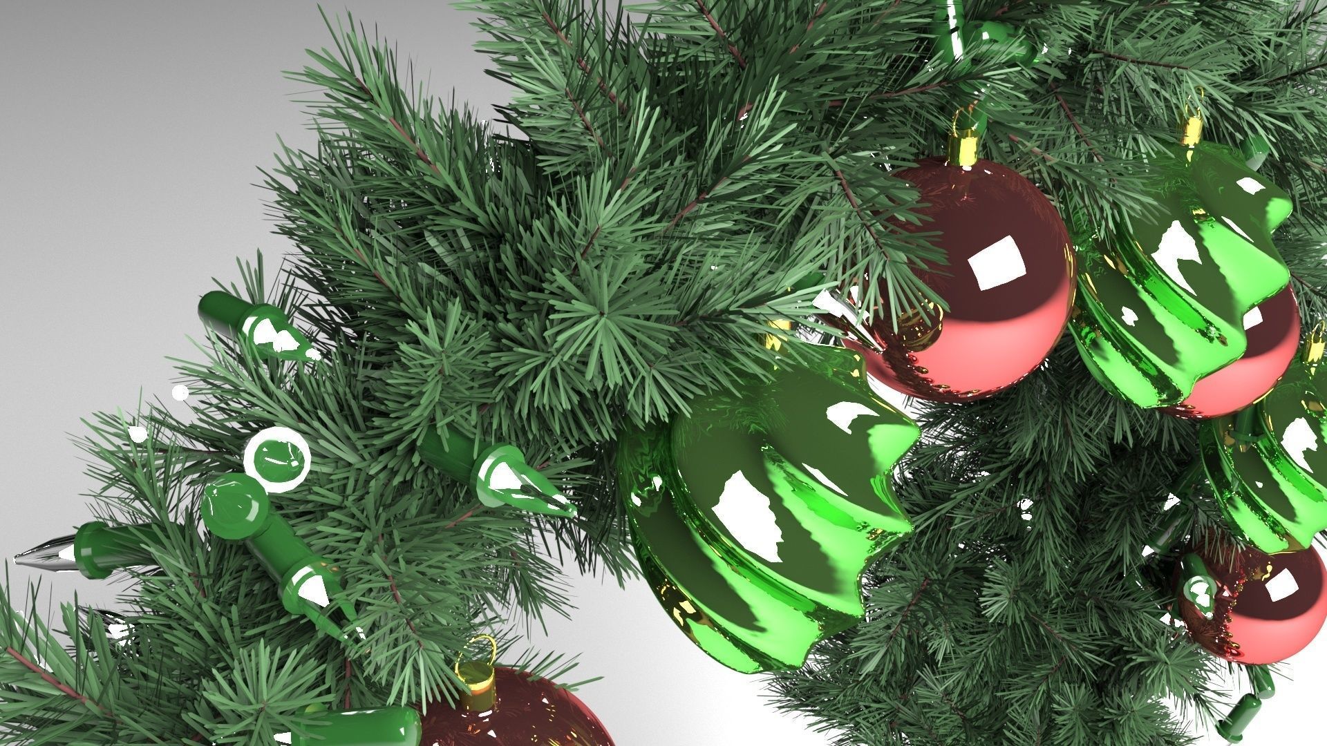 Fir Wreath 3D model_2