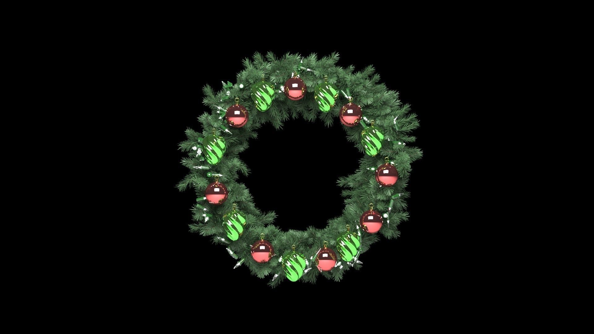 Fir Wreath 3D model_13