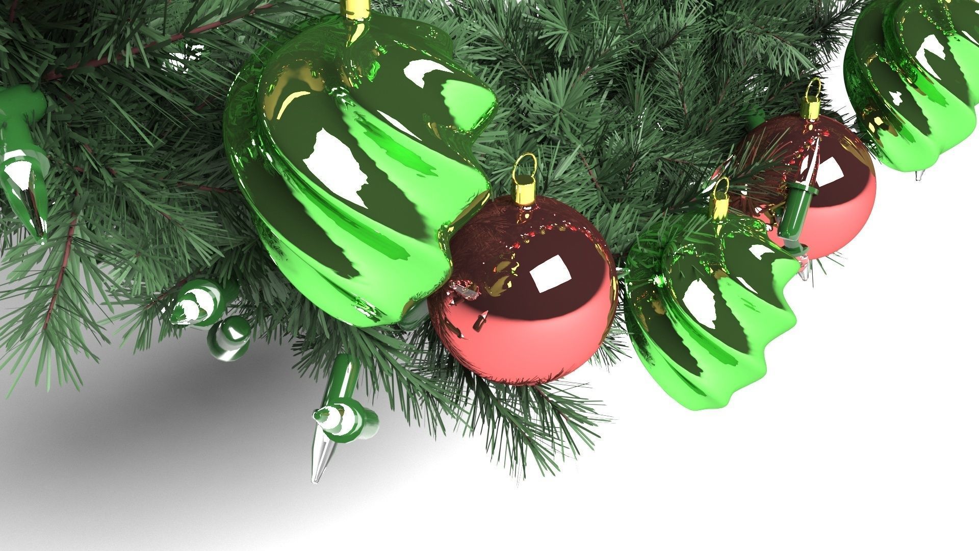 Fir Wreath 3D model_6
