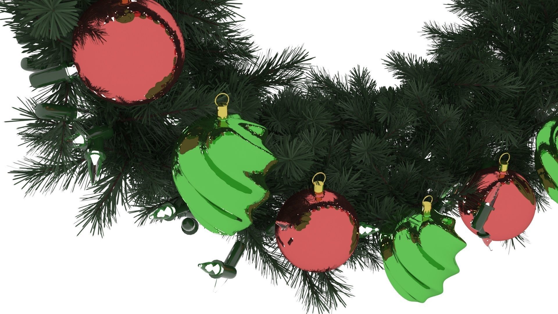 Fir Wreath 3D model_20