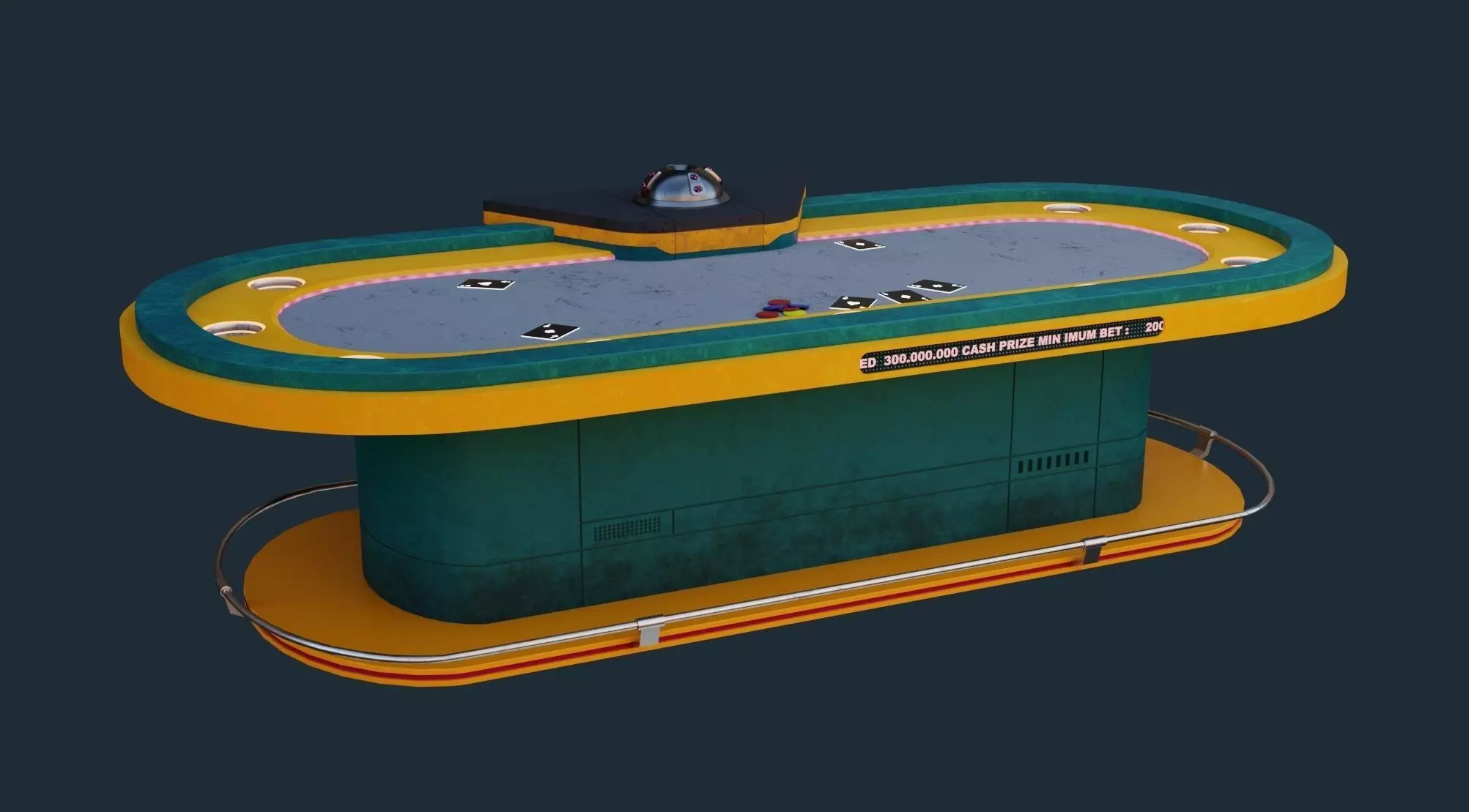 cyberpunk poker table 3D Model  Low-poly 3D model_0