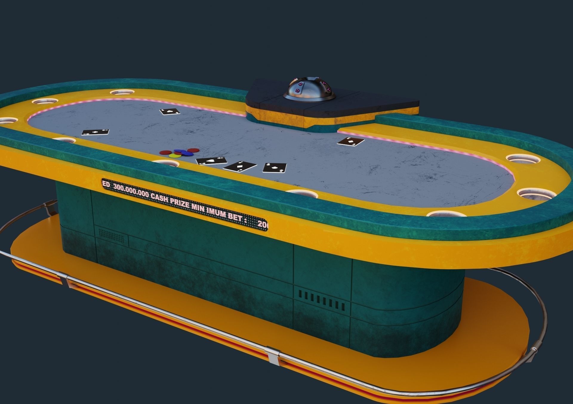 cyberpunk poker table 3D Model  Low-poly 3D model_2