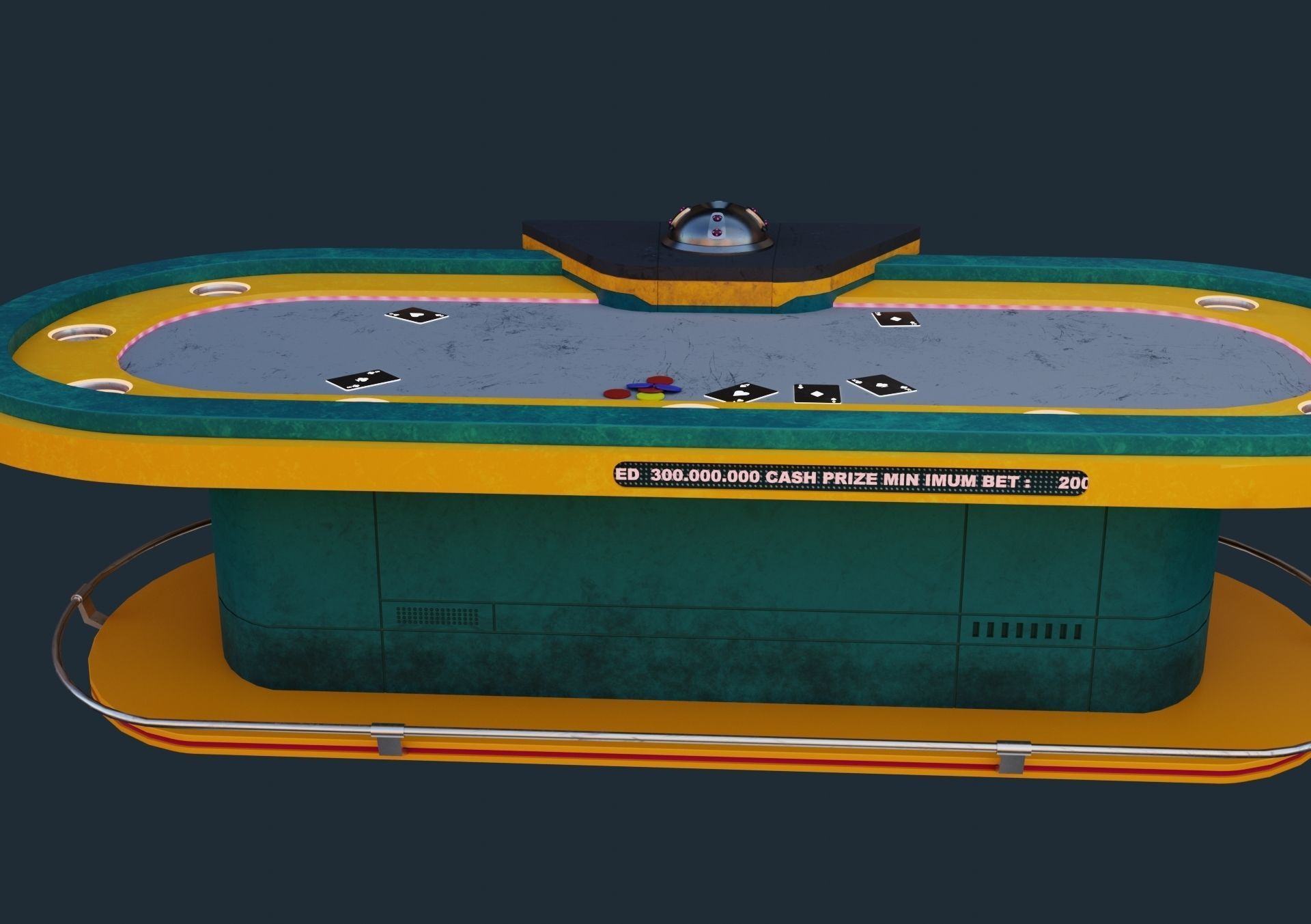 cyberpunk poker table 3D Model  Low-poly 3D model_3