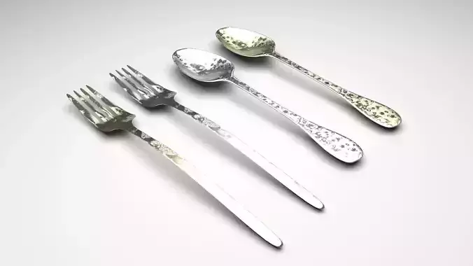 Fingerprinted Spoons And Forks