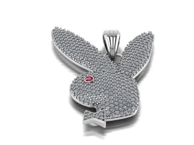 pave pendant and without stones model 3D print model_3