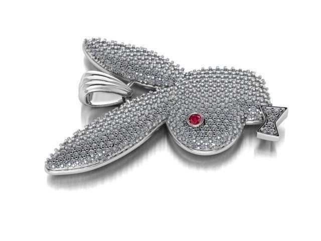 pave pendant and without stones model 3D print model_2