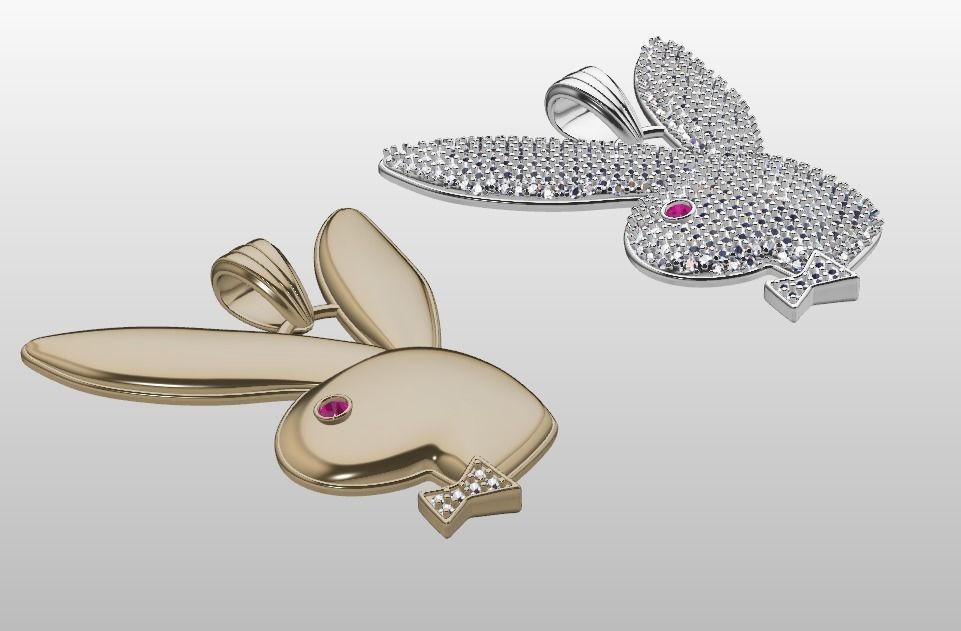 pave pendant and without stones model 3D print model_16