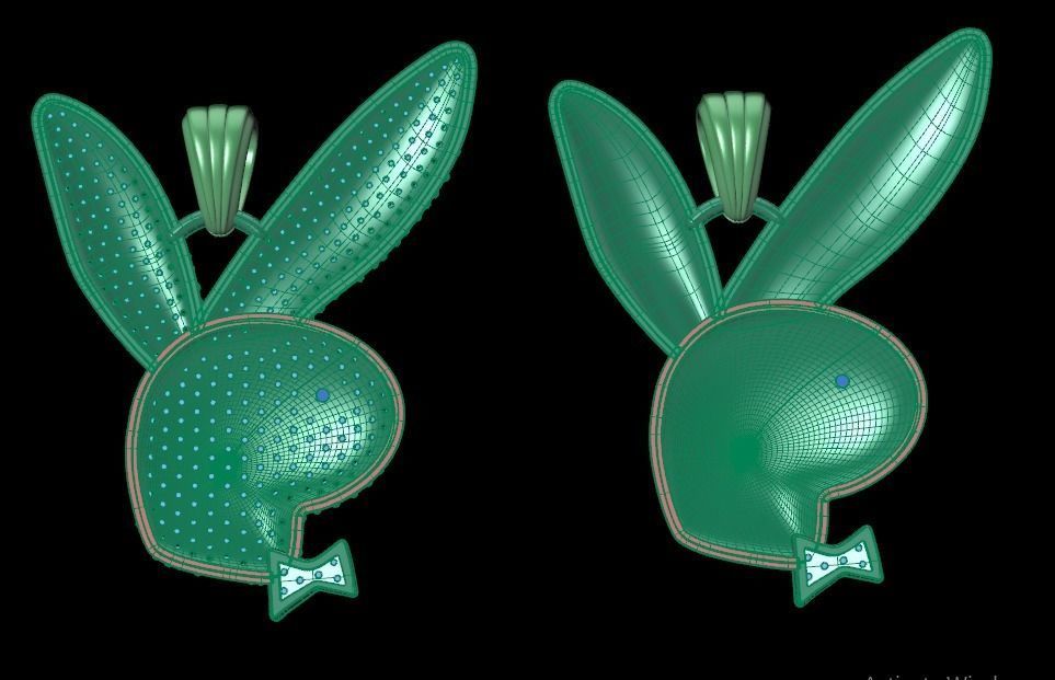 pave pendant and without stones model 3D print model_14