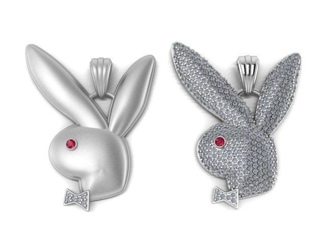 pave pendant and without stones model 3D print model_1