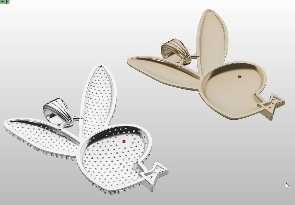 pave pendant and without stones model 3D print model_11