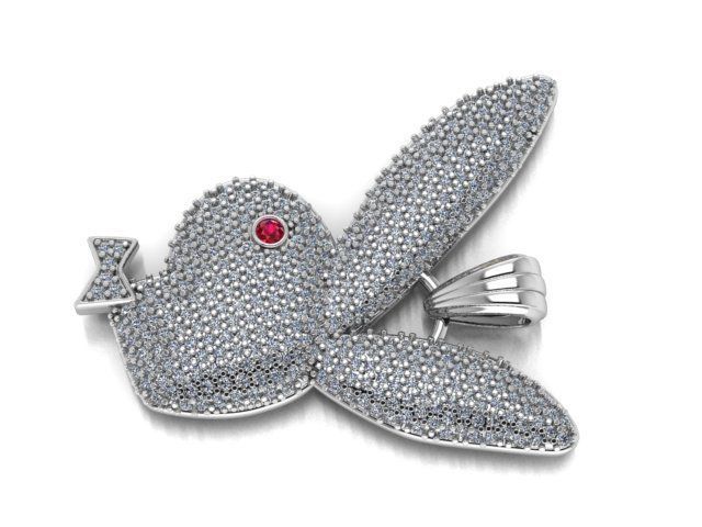 pave pendant and without stones model 3D print model_10