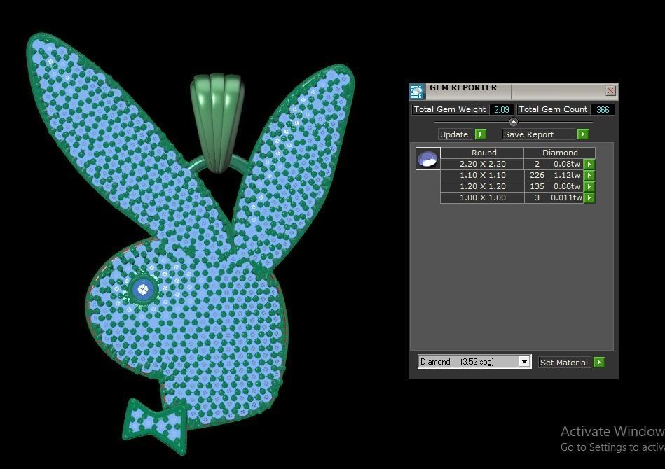 pave pendant and without stones model 3D print model_13