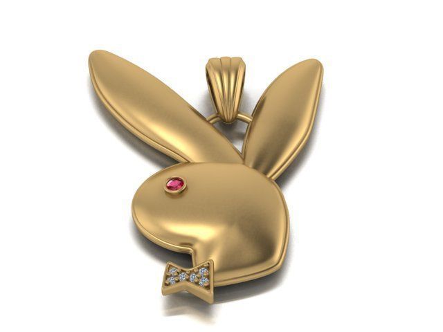 pave pendant and without stones model 3D print model_6