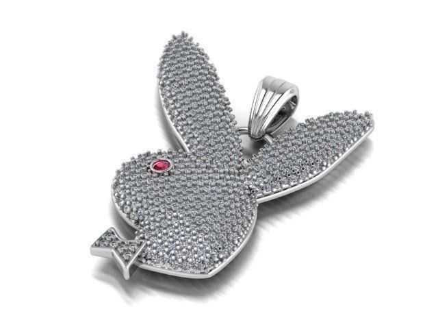 pave pendant and without stones model 3D print model_9