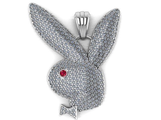 pave pendant and without stones model 3D print model_8