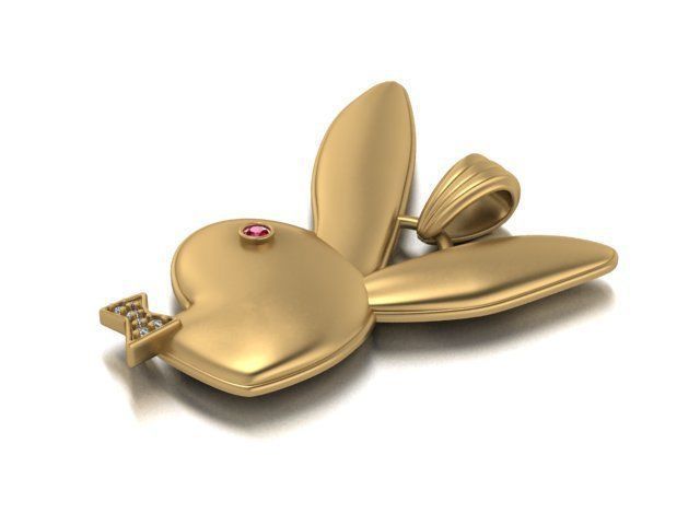 pave pendant and without stones model 3D print model_7