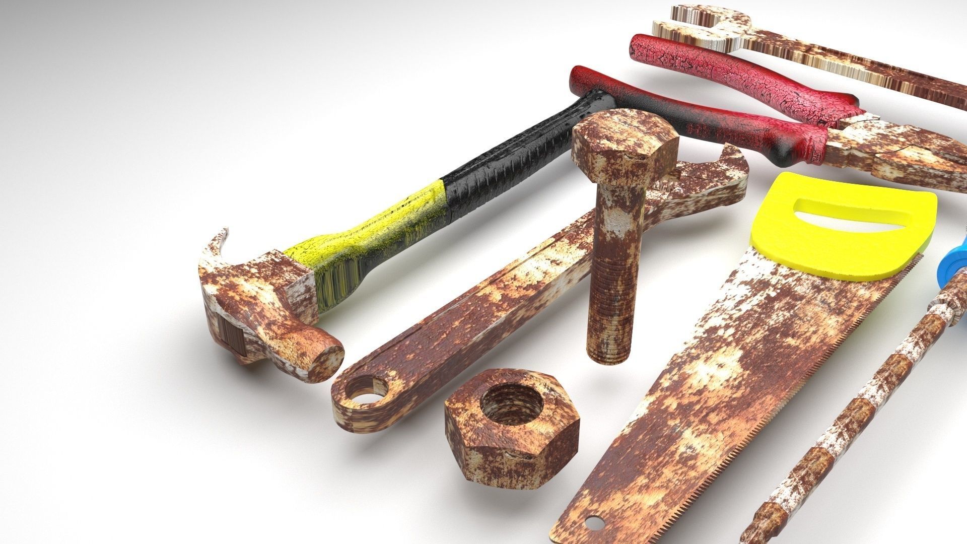 Old Tools Set 3D model | CGTrader
