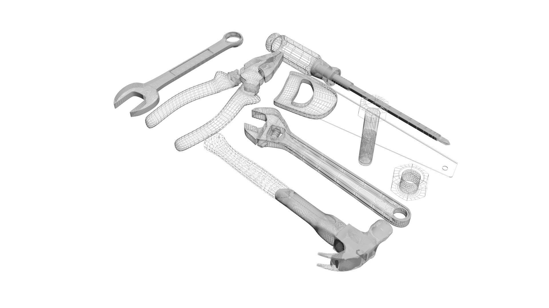 Old Tools Set 3D model | CGTrader