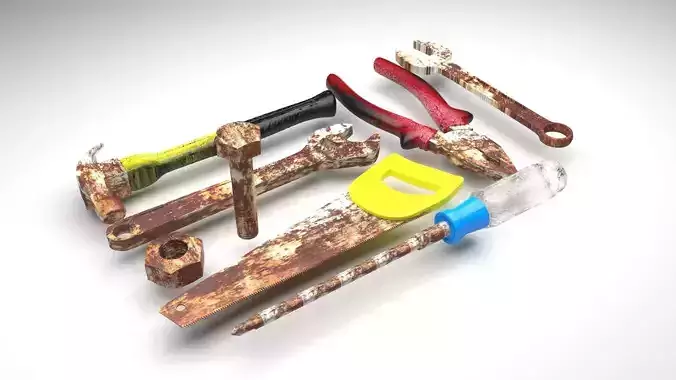 Old Tools Set 3D model