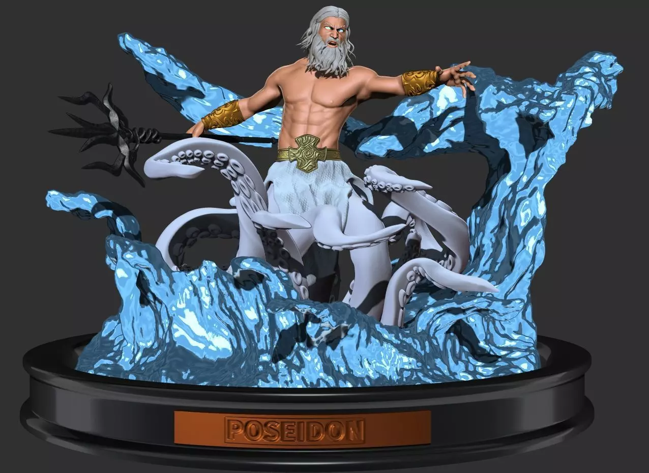 Greek mythology Poseidon  3D print model_0