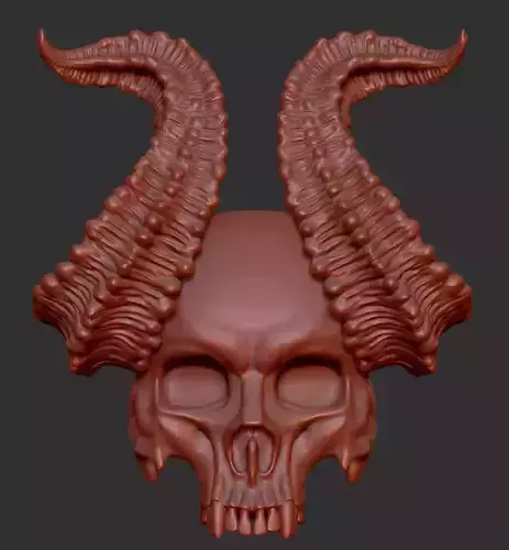 Skull Ring With Horns